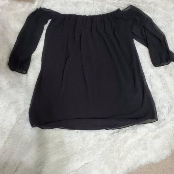 Tbags Los Angeles  Black Off Shoulder Mini Dress Sz Small - Picture 4 of 8